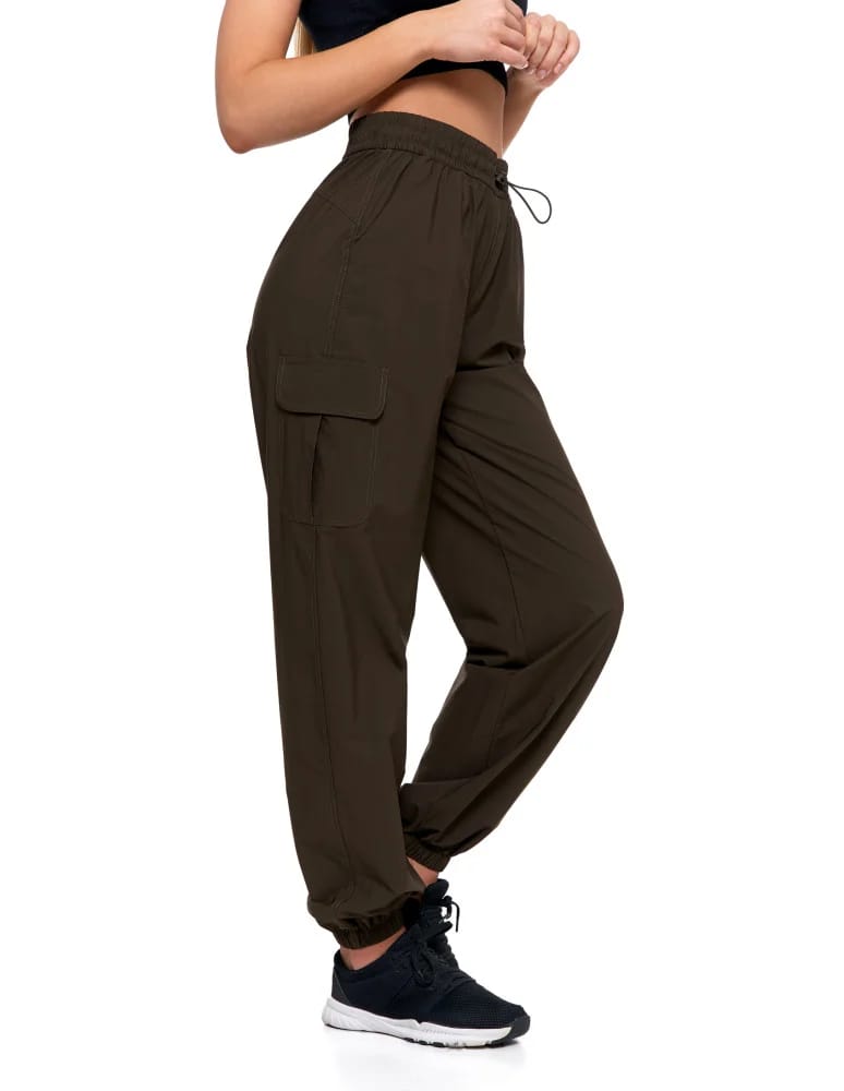 Spodnie damskie - Spodnie damskie bojówki parachute z wysokim stanem KHAKI - produkt moraj.pl 5