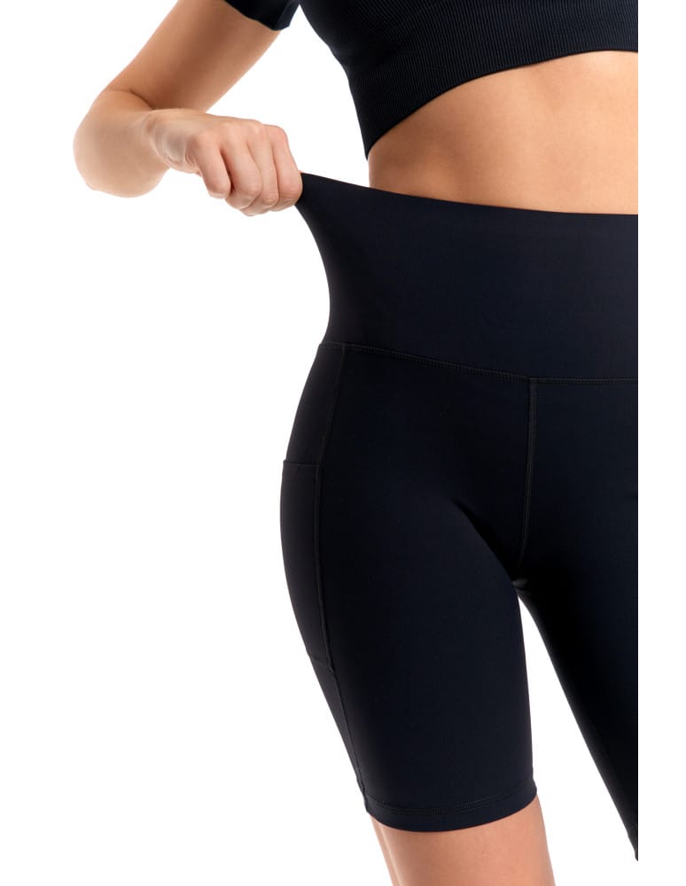 Legginsy damskie - Legginsy kolarki damskie sportowe z kieszeniami CZARNY  - produkt moraj.pl 4
