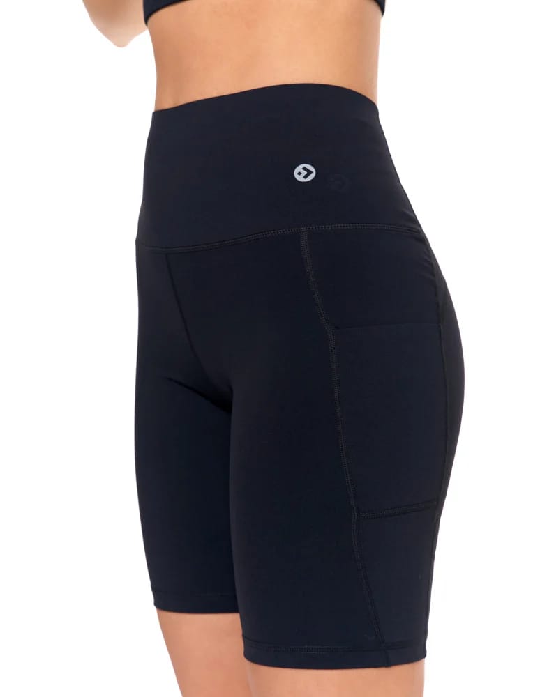 Legginsy damskie - Legginsy kolarki damskie sportowe z kieszeniami CZARNY  - produkt moraj.pl 6