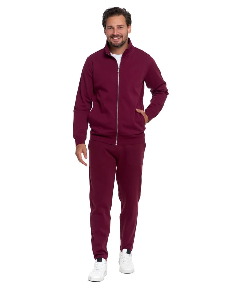 Bluzy męskie - Męska bluza dresowa ze stójką i zamkiem MOKKA  - produkt moraj.pl 4