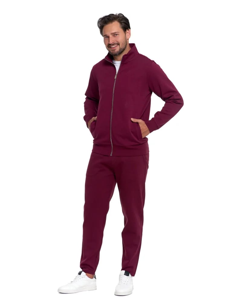 Bluzy męskie - Męska bluza dresowa ze stójką i zamkiem MOKKA  - produkt moraj.pl 5