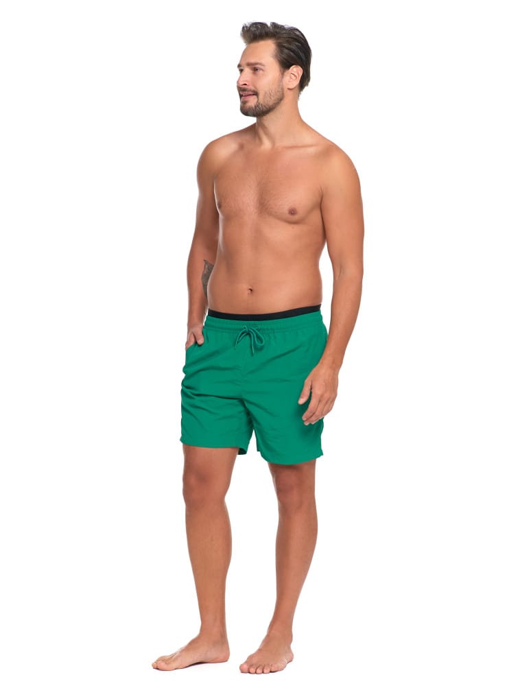 Szorty plażowe - Kąpielówki męskie szorty plażowe z kieszeniami ZIELONY - produkt moraj.pl 6
