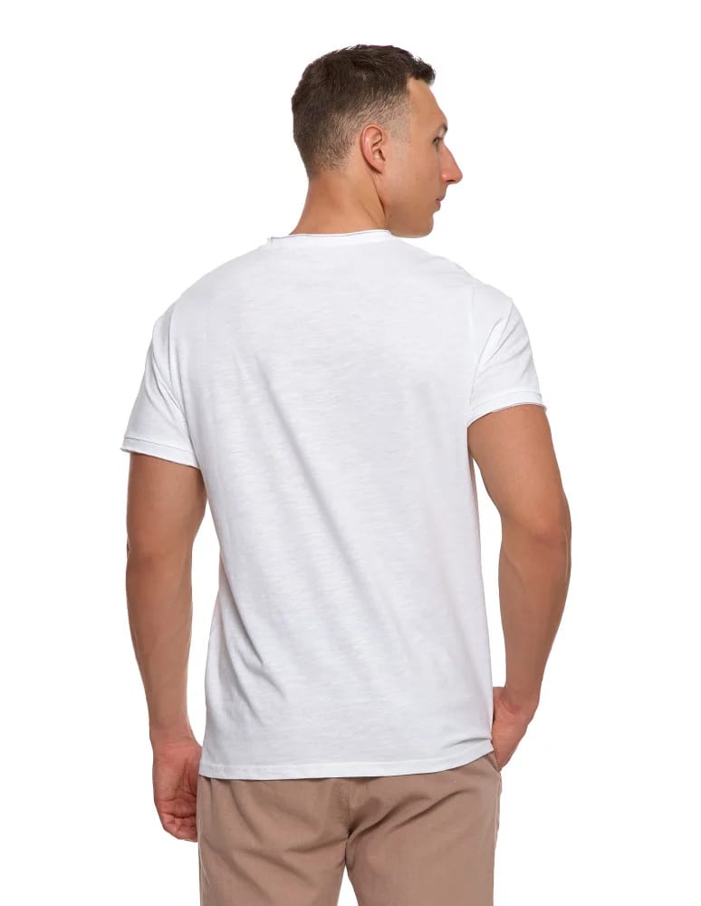 Koszulki i Tank Topy - Męski T-shirt z bawełny 100% klasyczny BIAŁY  - produkt moraj.pl 2