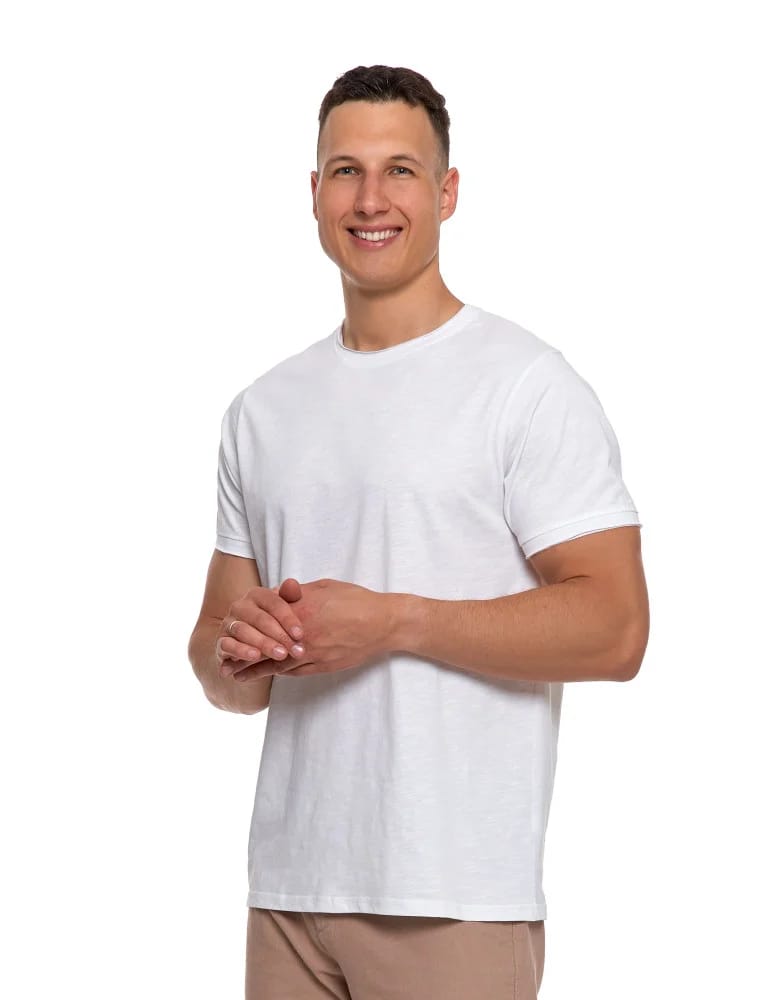 Koszulki i Tank Topy - Męski T-shirt z bawełny 100% klasyczny BIAŁY  - produkt moraj.pl 3