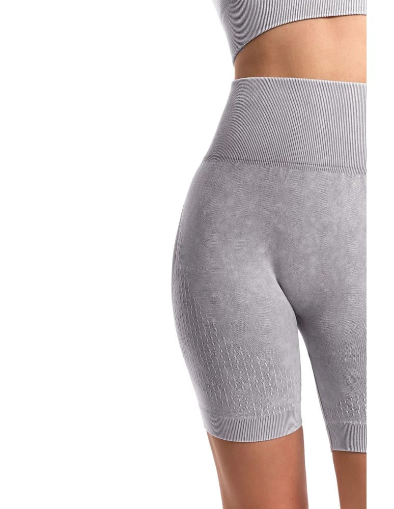 Legginsy damskie - Legginsy kolarki damskie z wysokim stanem i efektem push-up SZARY  - produkt moraj.pl 6