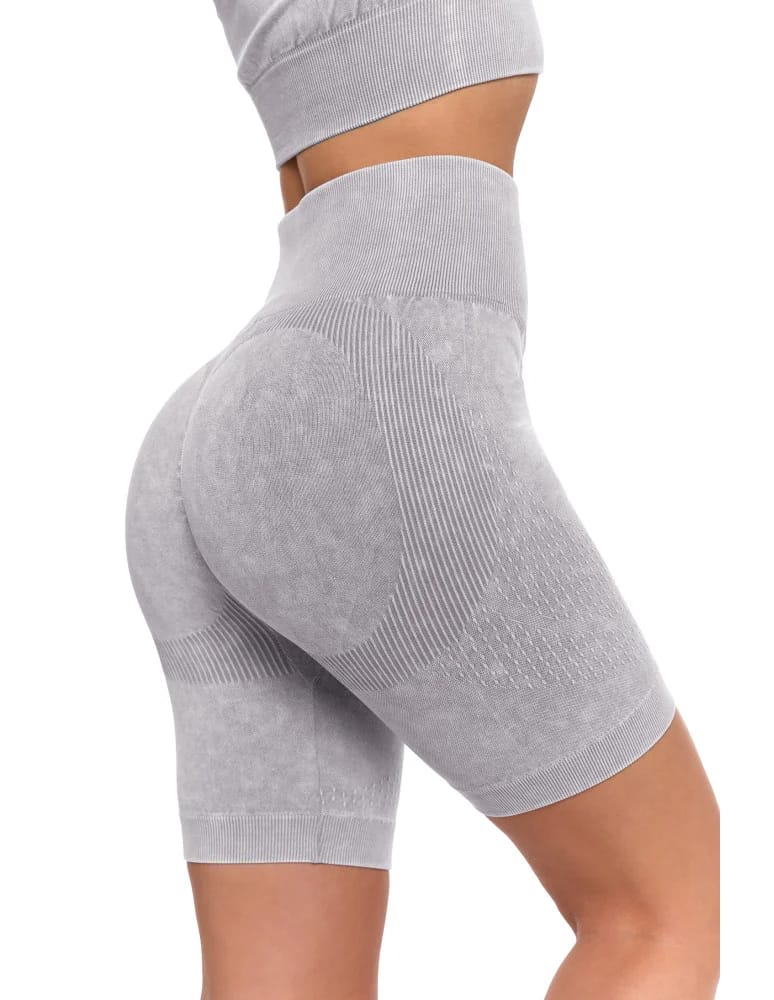 Legginsy damskie - Legginsy kolarki damskie z wysokim stanem i efektem push-up SZARY  - produkt moraj.pl 9