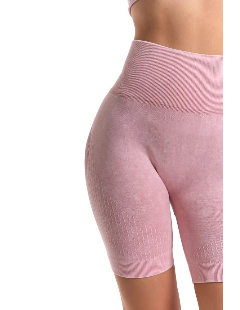 Legginsy damskie - Legginsy kolarki damskie z wysokim stanem i efektem push-up RÓŻOWY  - produkt moraj.pl 6