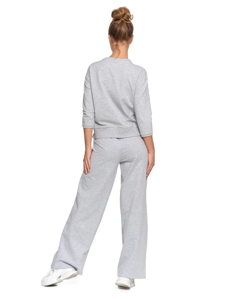 Bluzy damskie - Bluza damska z kieszonką o luźnym kroju SZARY  - produkt moraj.pl 6
