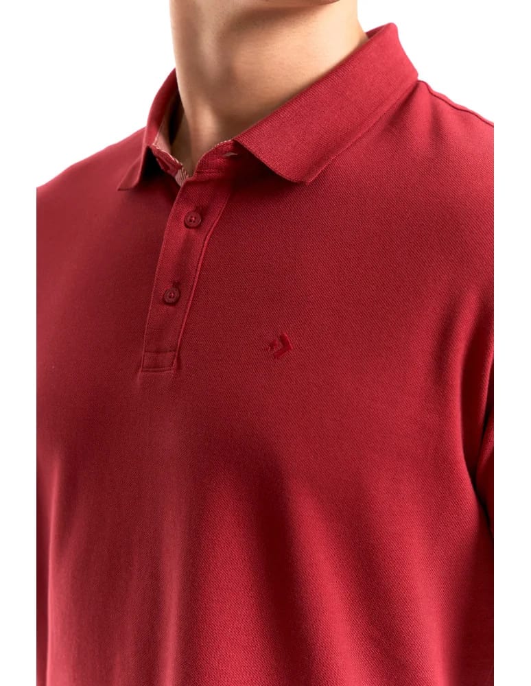 Polo - Męska koszulka polo z bawełny BORDOWY  - produkt moraj.pl 3