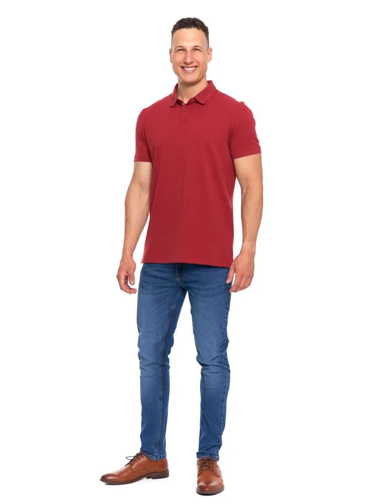 Polo - Męska koszulka polo z bawełny BORDOWY  - produkt moraj.pl 4