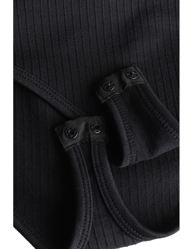 Body - Body damskie bez rękawów prążkowane CZARNY  - produkt moraj.pl 7