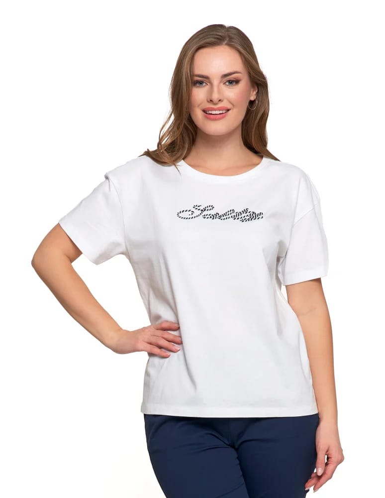 Koszulki i T-shirty - Koszulka damska z krótkim rekawem T-shirt regular BIAŁY - produkt moraj.pl 4