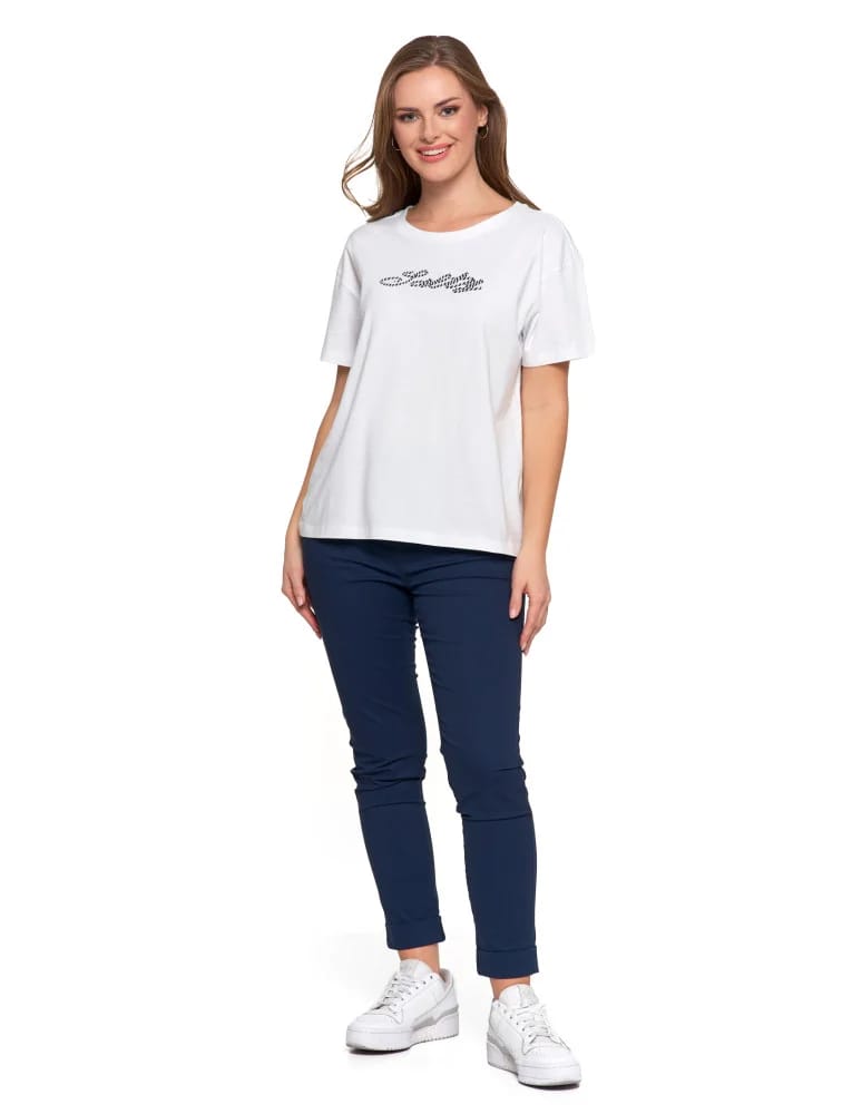 Koszulki i T-shirty - Koszulka damska z krótkim rekawem T-shirt regular BIAŁY - produkt moraj.pl 6