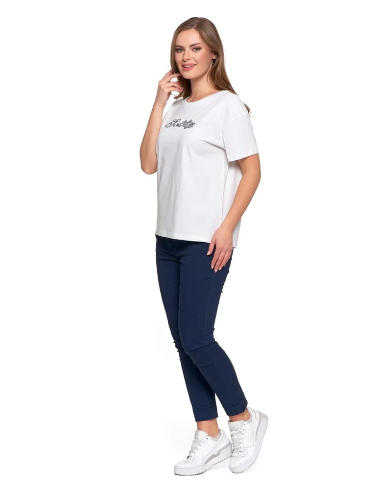 Koszulki i T-shirty - Koszulka damska z krótkim rekawem T-shirt regular BIAŁY - produkt moraj.pl 8