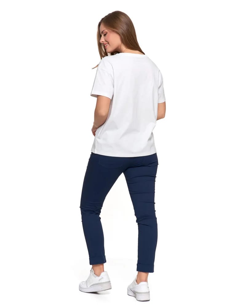 Koszulki i T-shirty - Koszulka damska z krótkim rekawem T-shirt regular BIAŁY - produkt moraj.pl 9