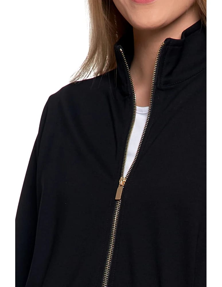 Bluzy damskie - Bluza damska ze stójką na suwak i kieszeniami CZARNY - produkt moraj.pl 4