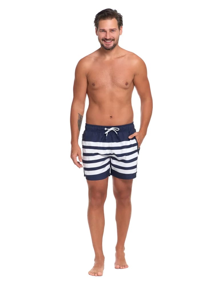 Szorty plażowe - Kąpielówki męskie plażowe szorty szybkoschnące GRANATOWY  - produkt moraj.pl 7
