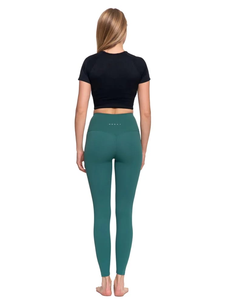 Legginsy damskie - Legginsy damskie sportowe funkcyjne z wysokim stanem ZIELONY  - produkt moraj.pl 2