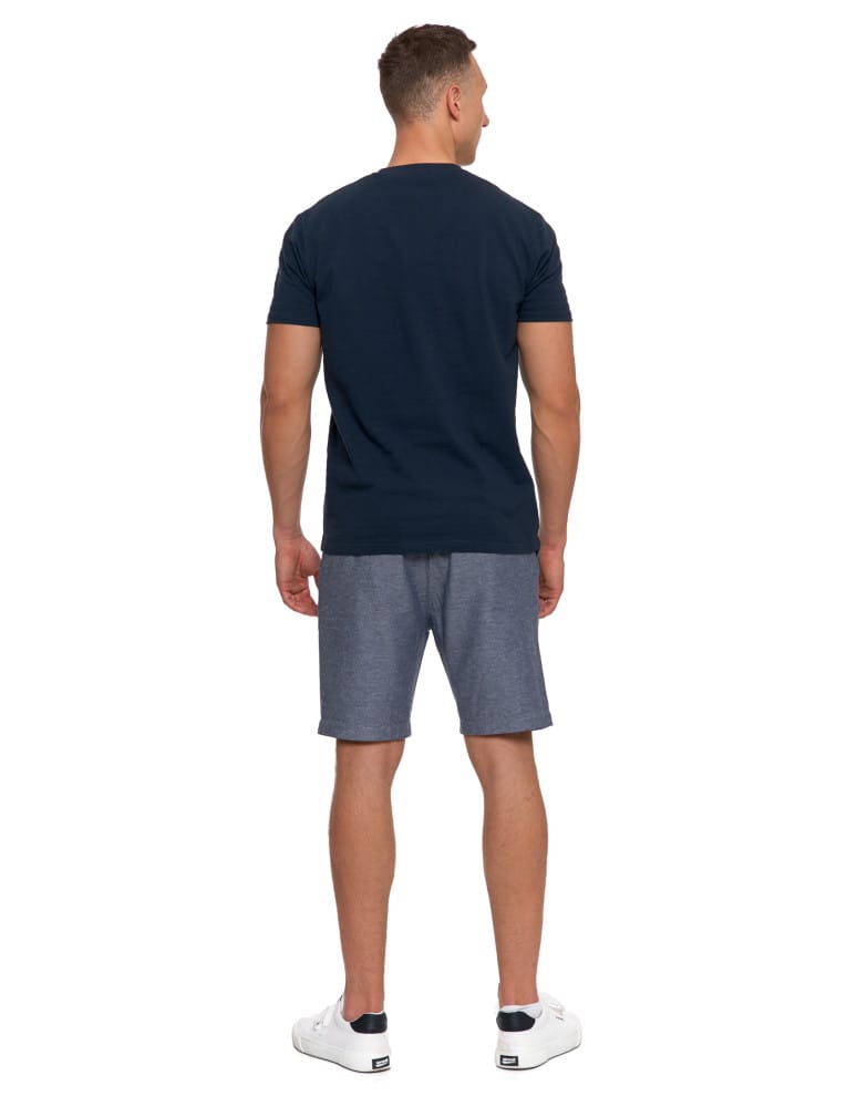 Koszulki i Tank Topy - T-shirt męski bawełniany z dekoltem henley GRANATOWY  - produkt moraj.pl 5