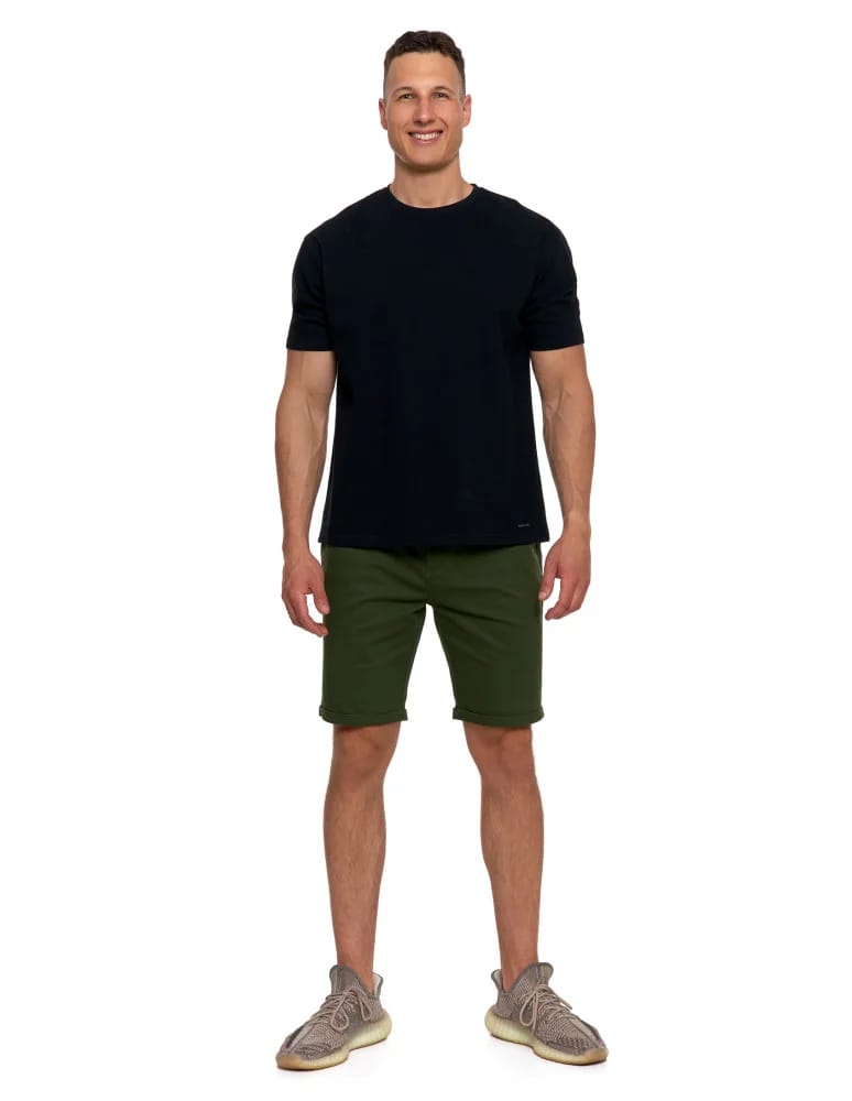 Koszulki i Tank Topy - T-shirt męski 100% bawełniany z prążkowaną strukturą CZARNY - produkt moraj.pl 7