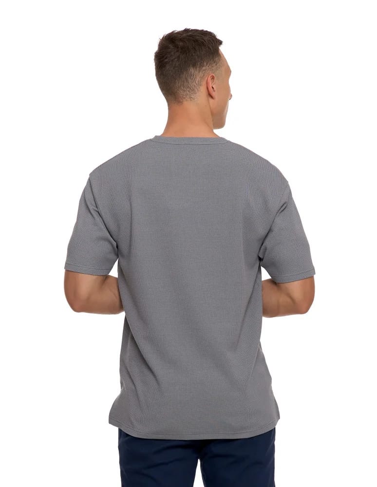 Koszulki i Tank Topy - T-shirt męski strukturalny casual z kieszonką SZARY  - produkt moraj.pl 5