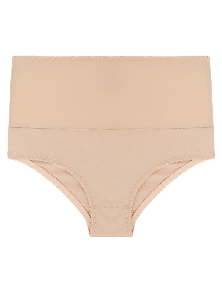 Majtki figi - Majtki damskie maxi bikini z wysokim stanem modelujące 3-pak BEŻOWY  - produkt moraj.pl 2