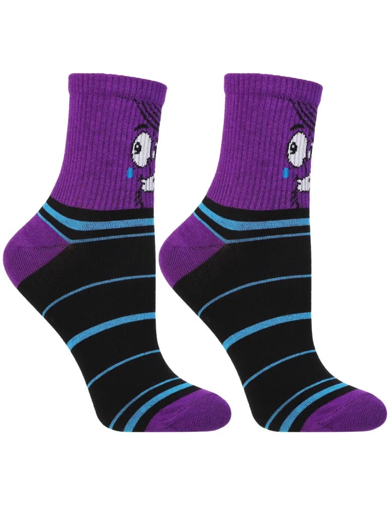 Skarpety damskie - Skarpetki bawełniane unisex z zabawnym wzorem 3-pak FIOLETOWY - produkt moraj.pl 5