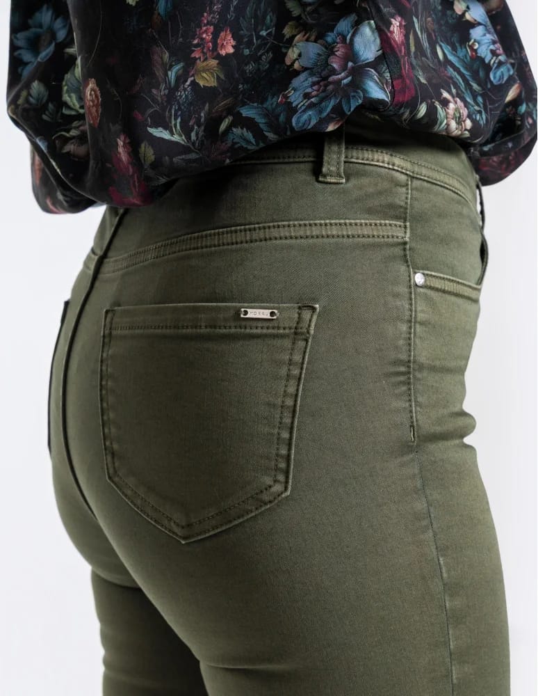 Spodnie damskie - Spodnie damskie skinny elastyczne ZIELONY - produkt moraj.pl 4