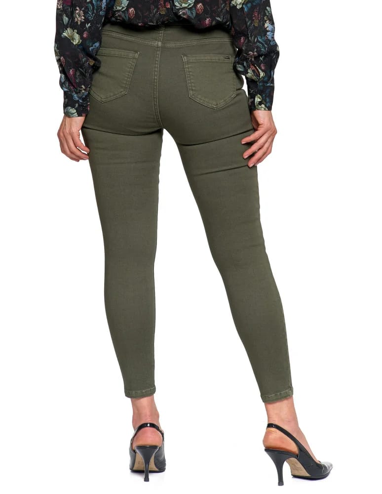 Spodnie damskie - Spodnie damskie skinny elastyczne ZIELONY - produkt moraj.pl 6
