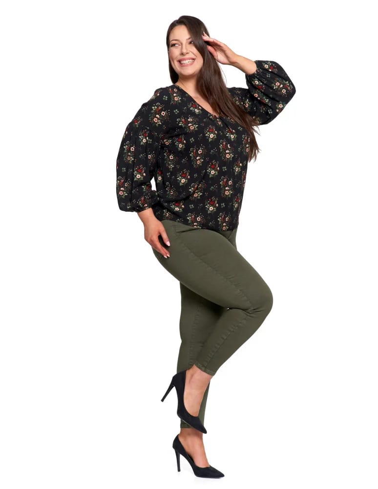 Spodnie damskie - Spodnie damskie skinny elastyczne ZIELONY - produkt moraj.pl 12
