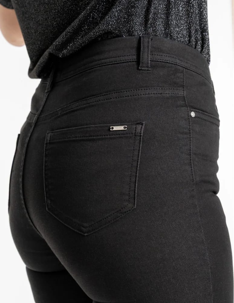 Spodnie damskie - Spodnie damskie skinny elastyczne CZARNY - produkt moraj.pl 4