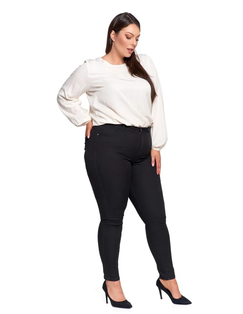 Spodnie damskie - Spodnie damskie skinny elastyczne CZARNY - produkt moraj.pl 10