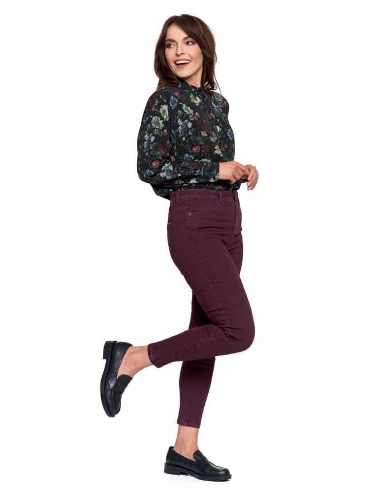 Spodnie damskie - Spodnie damskie skinny elastyczne FIOLETOWY  - produkt moraj.pl 5