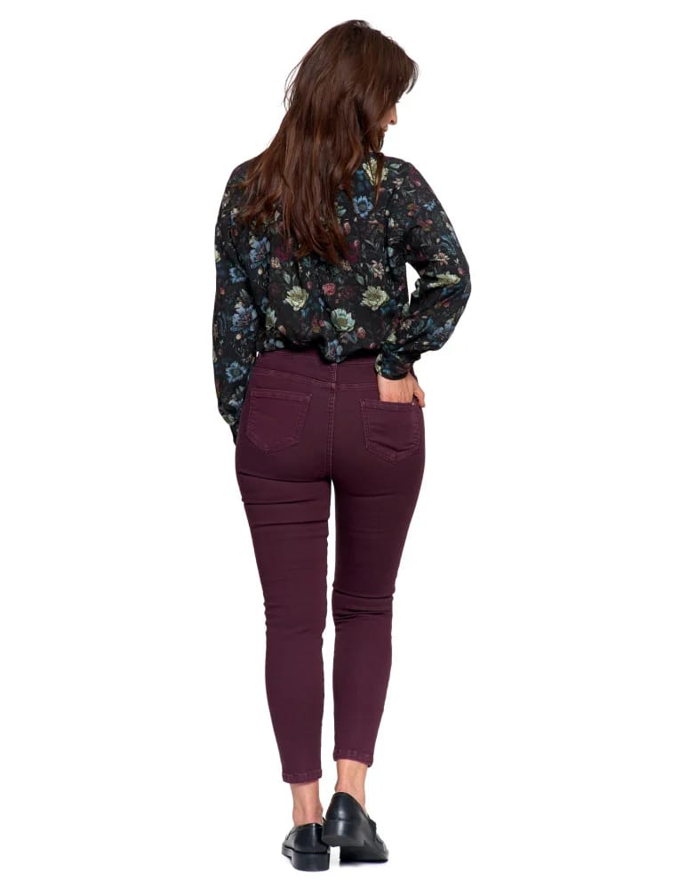 Spodnie damskie - Spodnie damskie skinny elastyczne FIOLETOWY  - produkt moraj.pl 6