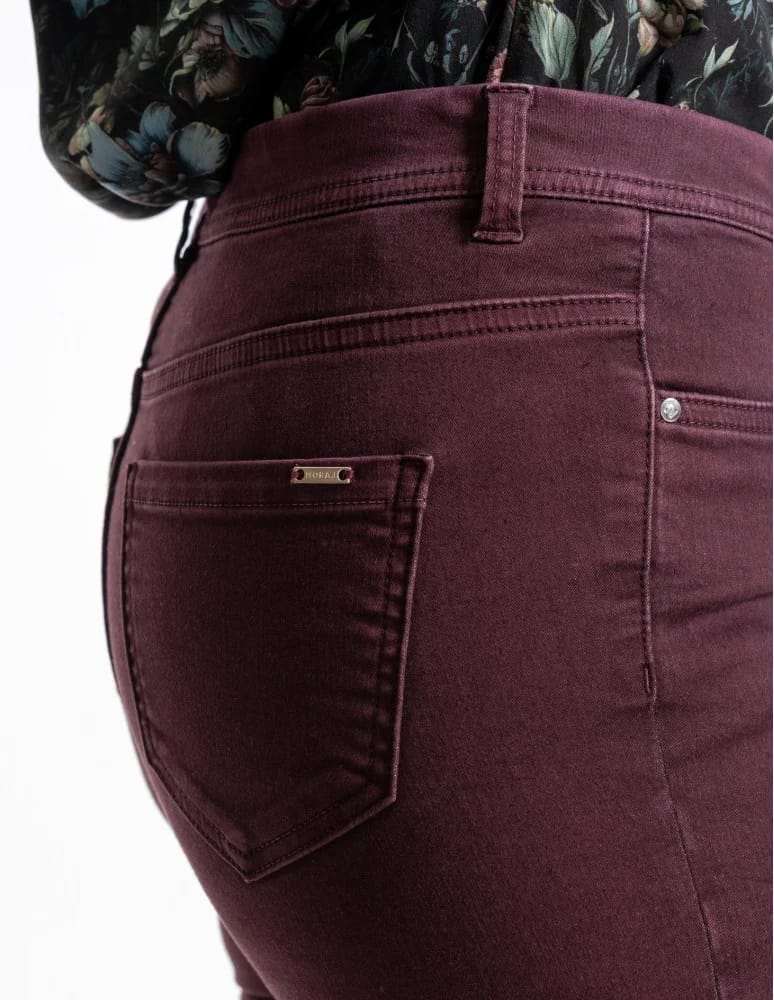 Spodnie damskie - Spodnie damskie skinny elastyczne FIOLETOWY  - produkt moraj.pl 7