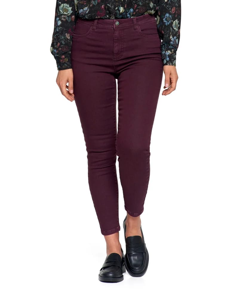 Spodnie damskie - Spodnie damskie skinny elastyczne FIOLETOWY  - produkt moraj.pl 8