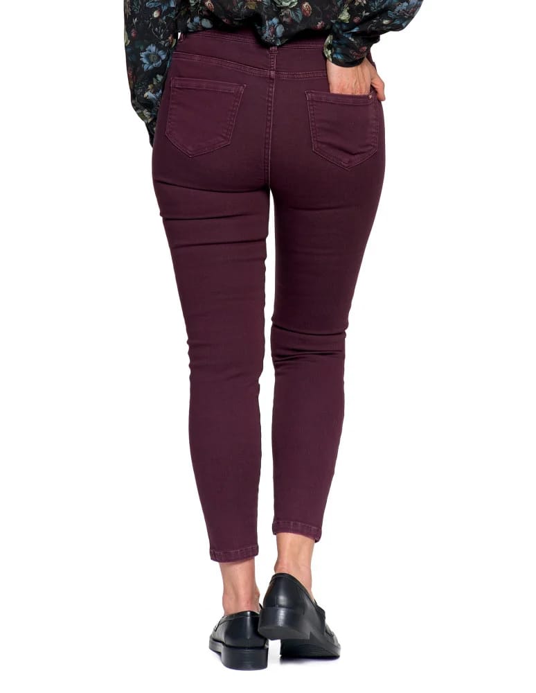Spodnie damskie - Spodnie damskie skinny elastyczne FIOLETOWY  - produkt moraj.pl 9