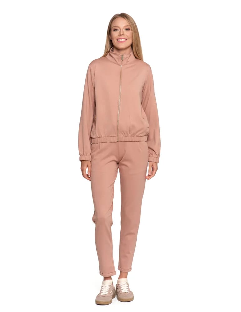 Bluzy damskie - Bluza damska dresowa bez kaptura BEŻOWY - produkt moraj.pl 3