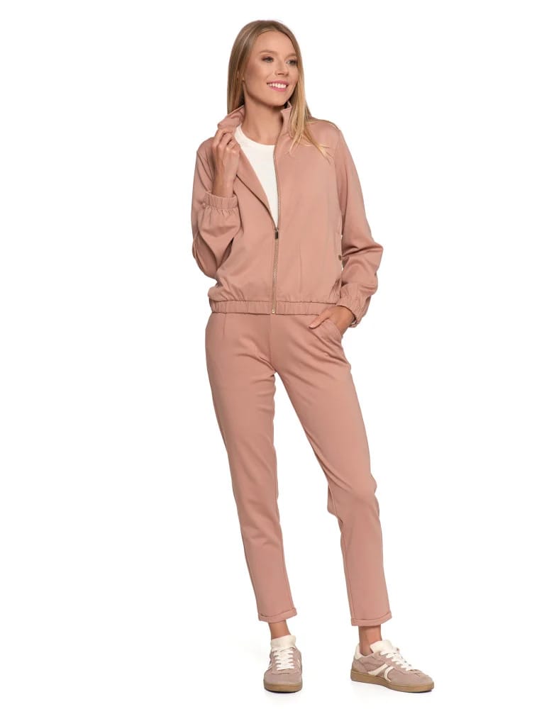 Bluzy damskie - Bluza damska dresowa bez kaptura BEŻOWY - produkt moraj.pl 4