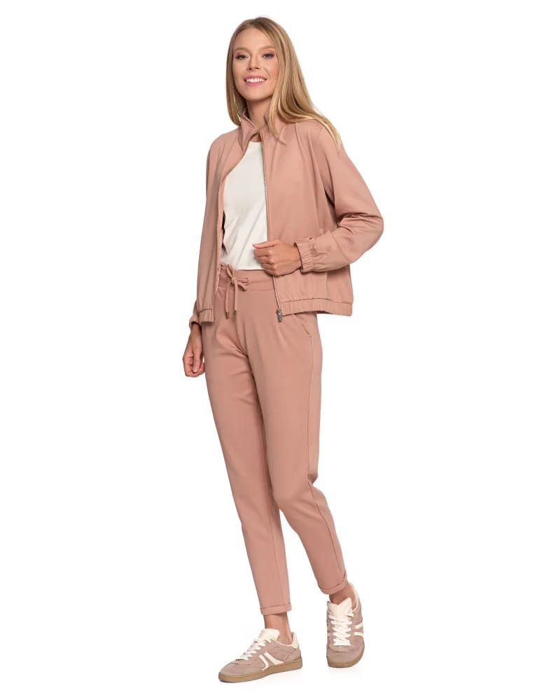 Bluzy damskie - Bluza damska dresowa bez kaptura BEŻOWY - produkt moraj.pl 2