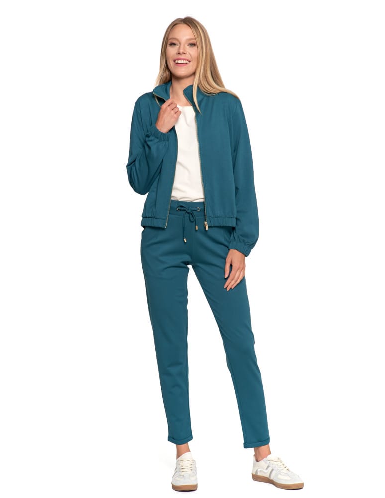 Bluzy damskie - Bluza damska dresowa bez kaptura ZIELONY - produkt moraj.pl 1