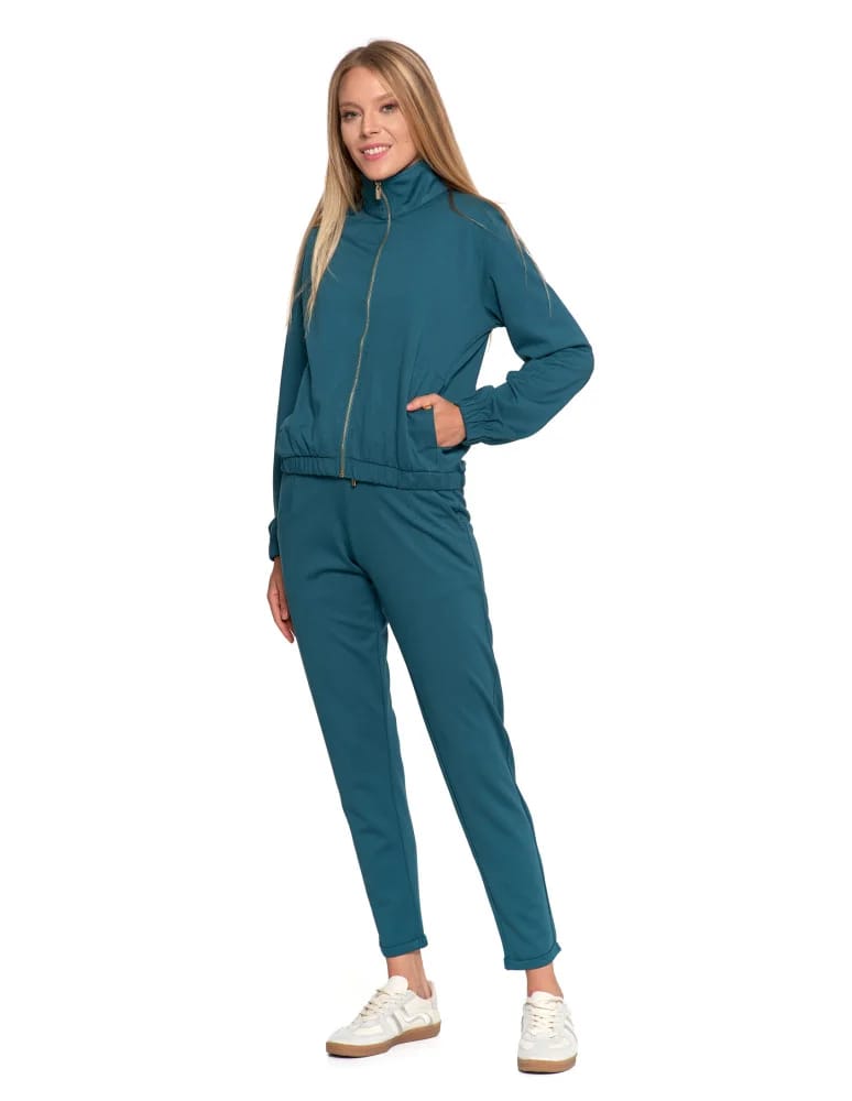 Bluzy damskie - Bluza damska dresowa bez kaptura ZIELONY  - produkt moraj.pl 2