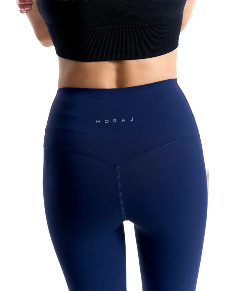 Legginsy damskie - Legginsy damskie sportowe funkcyjne z wysokim stanem GRANATOWY  - produkt moraj.pl 2