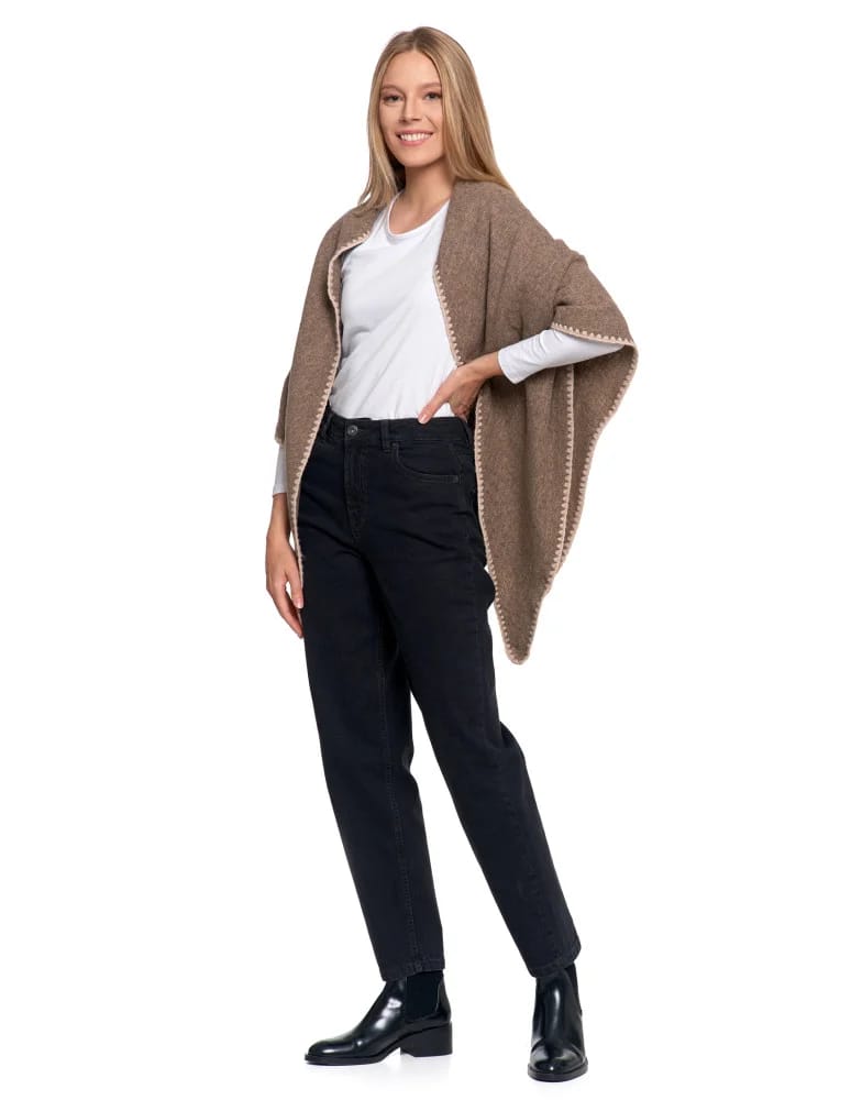 Szale i chusty - Ciepła chusta damska boho BRĄZOWY - produkt moraj.pl 10