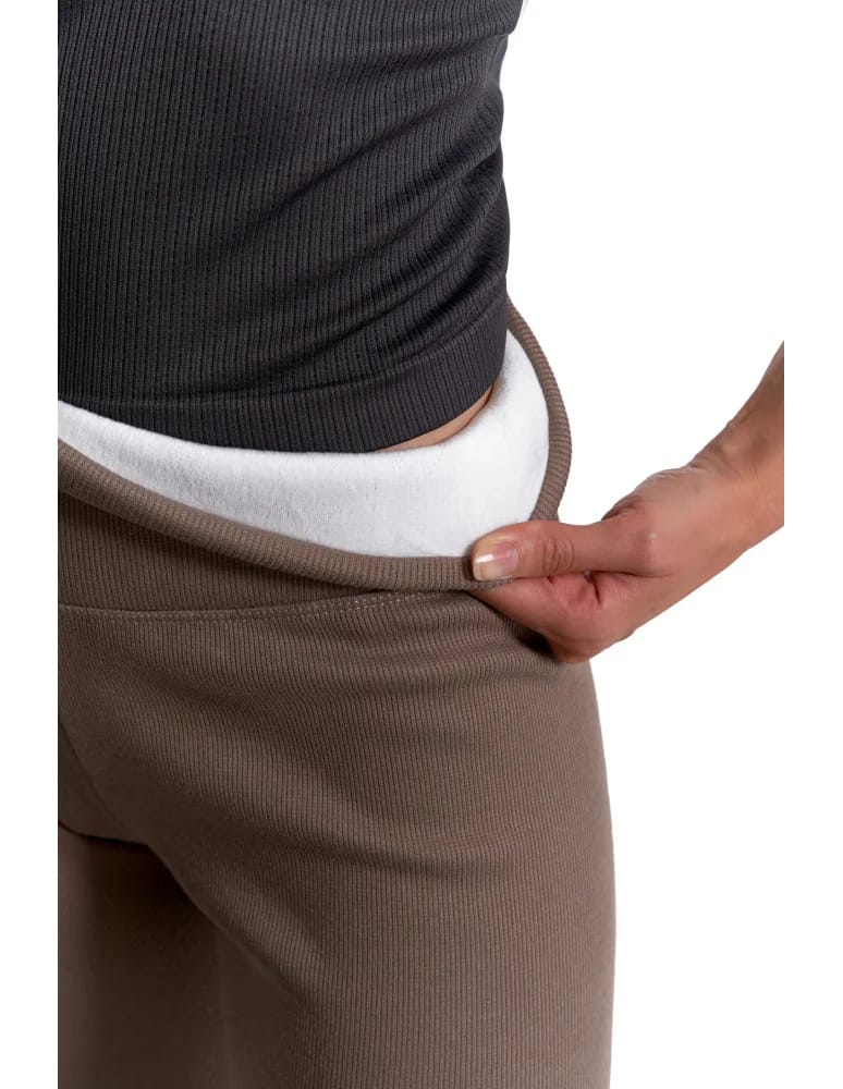 Legginsy damskie - Prążkowane legginsy damskie z wysokim stanem ocieplane MOKKA  - produkt moraj.pl 6