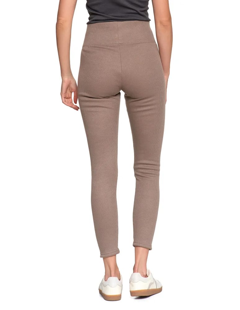Legginsy damskie - Prążkowane legginsy damskie z wysokim stanem ocieplane MOKKA  - produkt moraj.pl 8