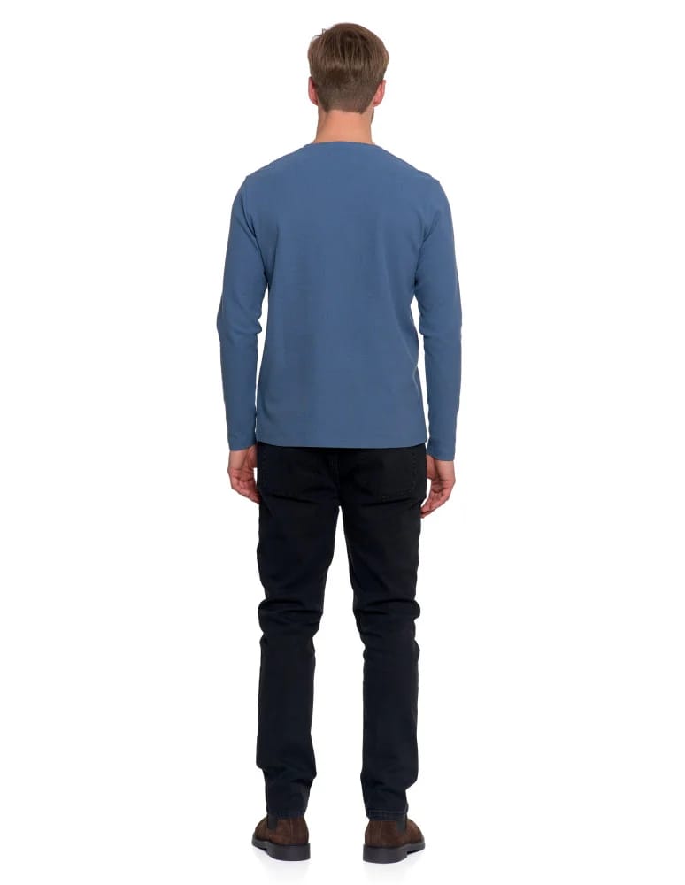 Koszulki i Tank Topy - Koszulka męska longsleeve z dekoltem w serek i haftem JEANS - produkt moraj.pl 7
