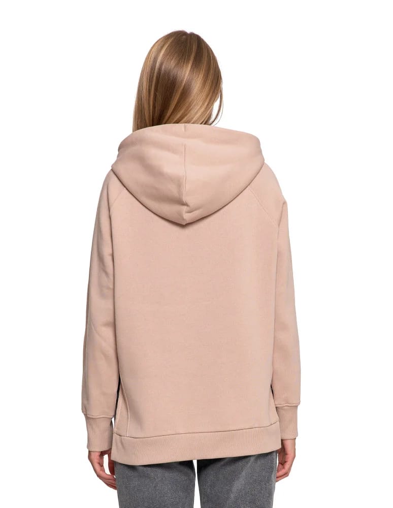 Bluzy damskie - Bluza damska dresowa bawełniana luźna ocieplana BEŻOWY - produkt moraj.pl 3
