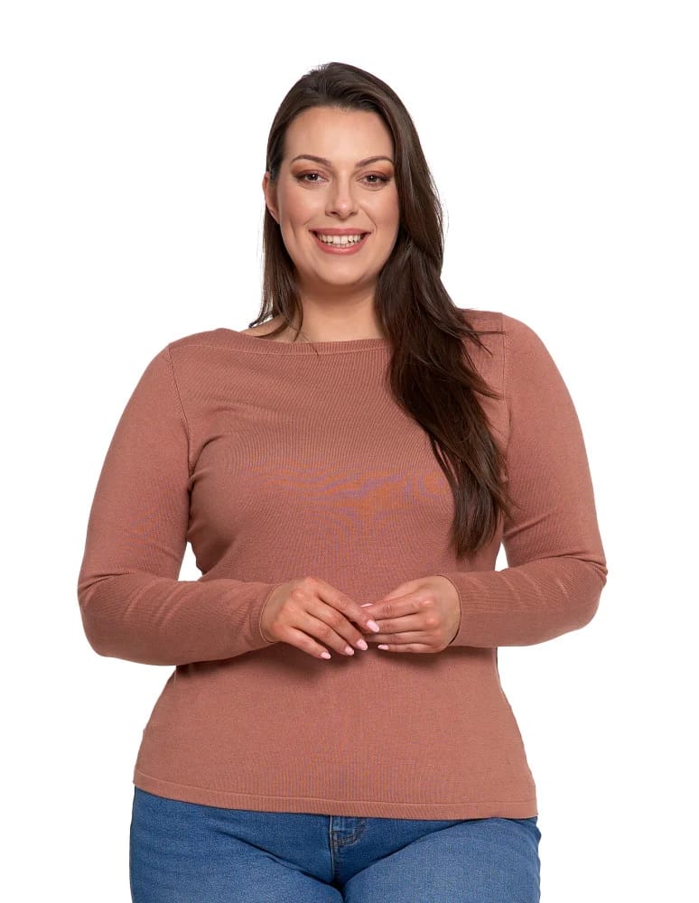 Swetry i kardigany - Sweter damski z wiskozy cienki o dopasowanym kroju MOKKA - produkt moraj.pl 8