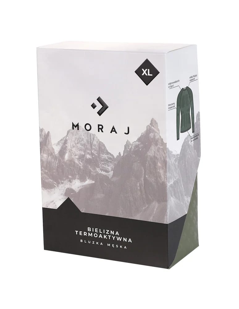 Bielizna termoaktywna - Męska bielizna termoaktywna bluzka z długim rękawem ZIELONY  - produkt moraj.pl 2